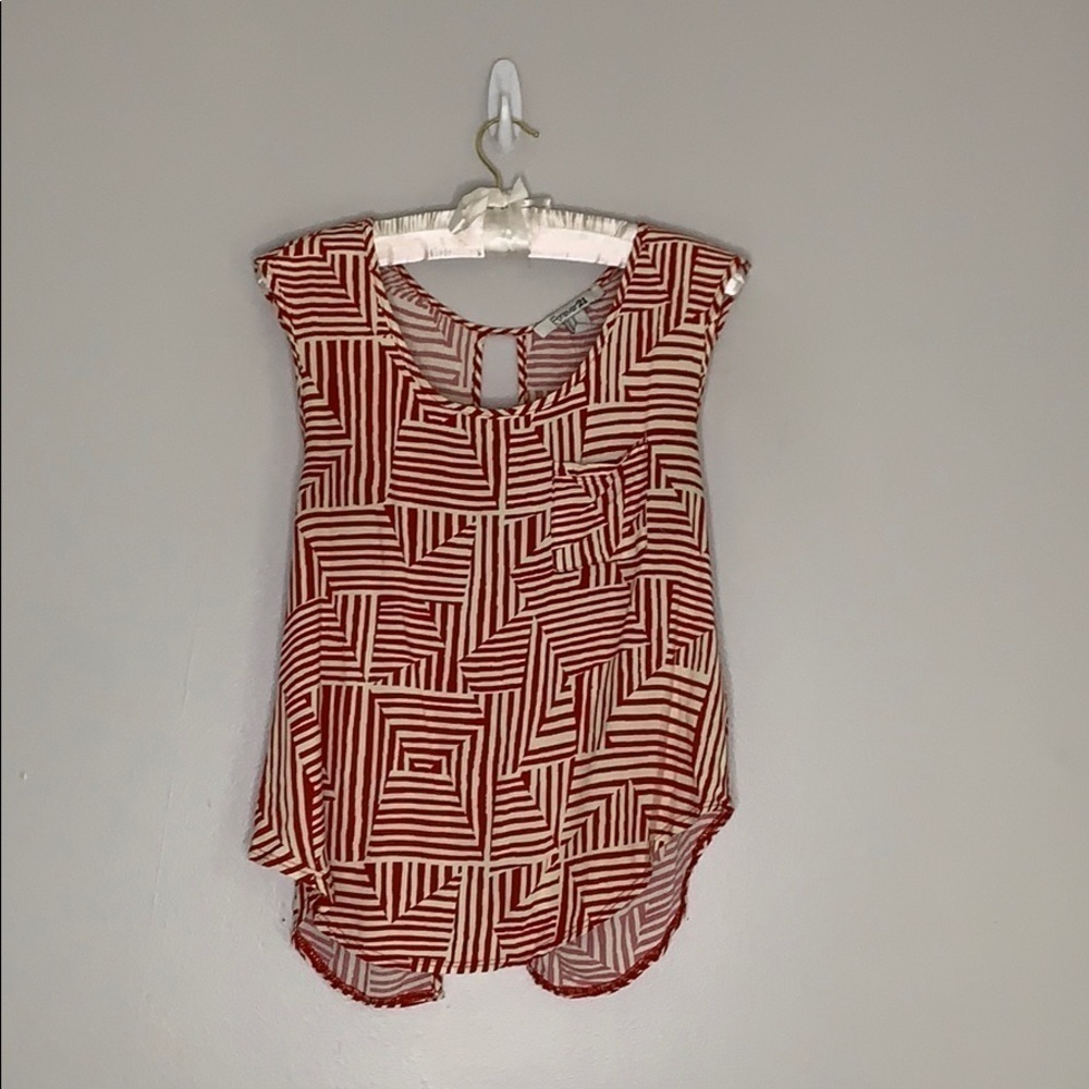 Forever 21 Abstract Criss Cross Back tank top red white woman’s medium